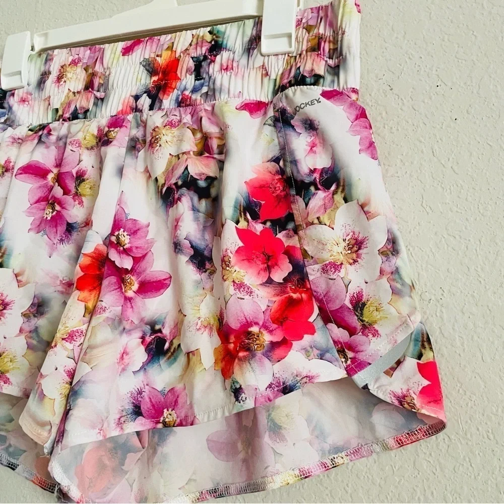 Jockey casual Floral Women's sport Shorts size M lined athletic running exercise